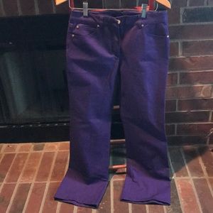 Escada Womens 36 Jeans Purple Stretch Mid Rise